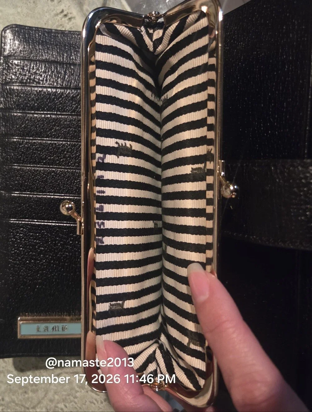L.A.M.B. Gwen Stefani Signature/Icon Stencil Wallet Designer Leather Luxury #812
